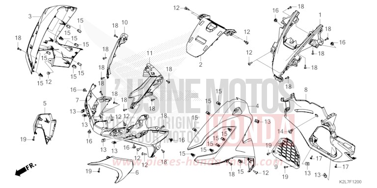 ABDECKUNG, VORNE/KUEHLERGITTER von ADV 350 PEARL FALCON GRAY (NHC61) von 2024